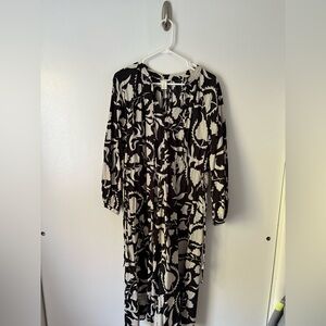 H&M long sleeve midi dress with side ties